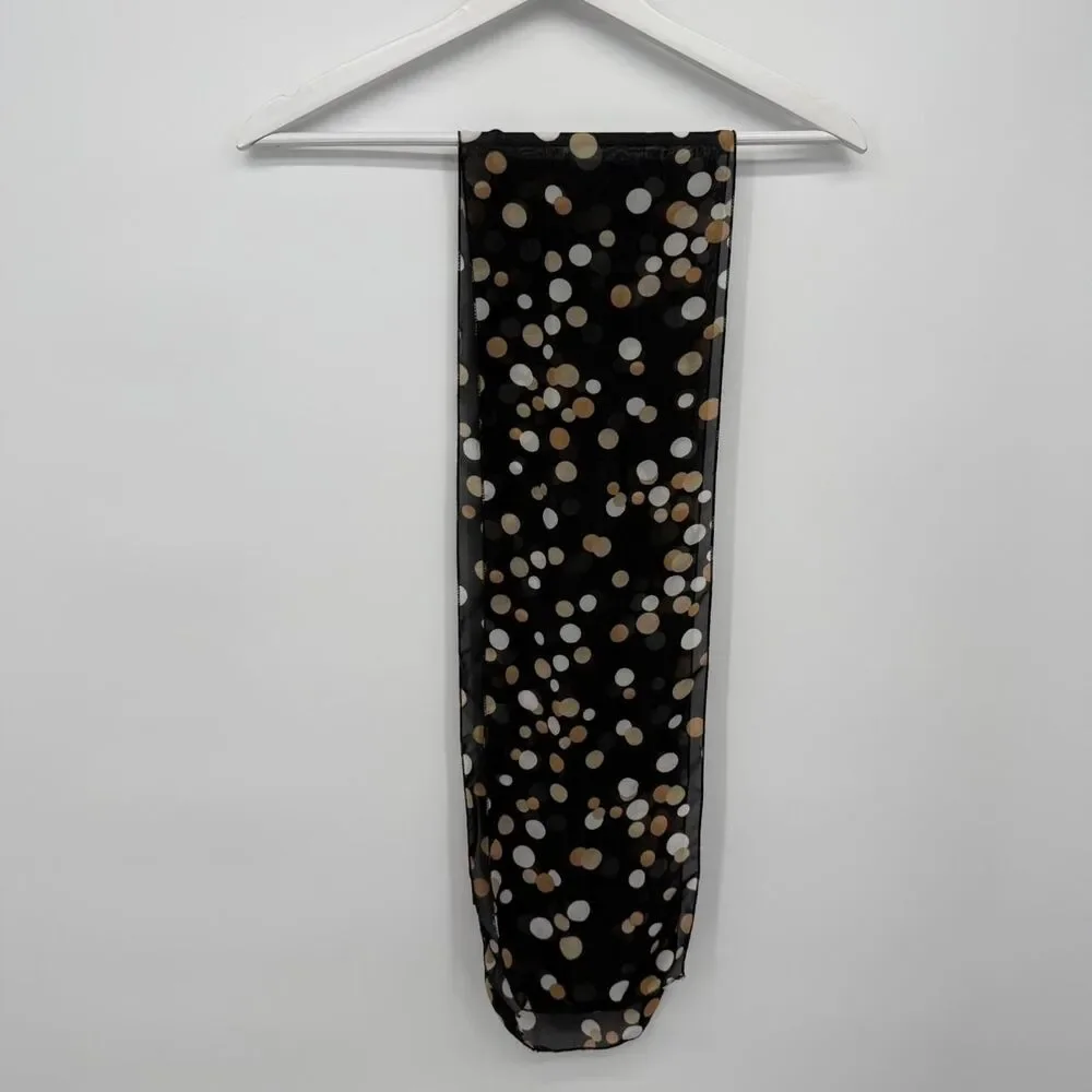 Unbranded Polka Dot Scarf Black Multi Dot Pattern Accessory Tie Neck